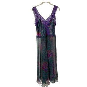 Victoria’s Secret Vintage Nightgown Size M Lace Paisley Purple Floral Boho Dress